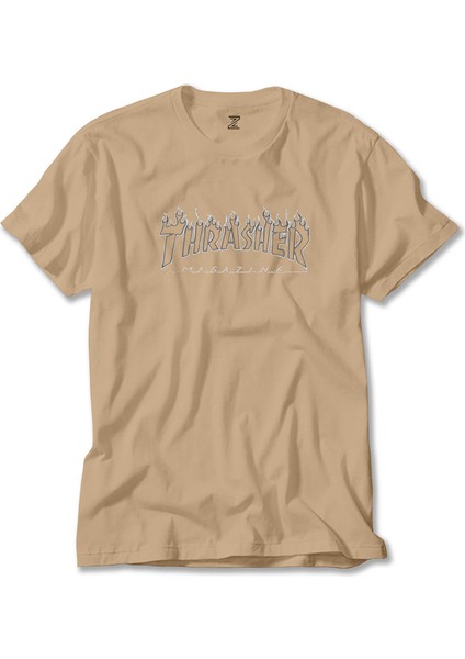 Thrasher White Krem Tişört