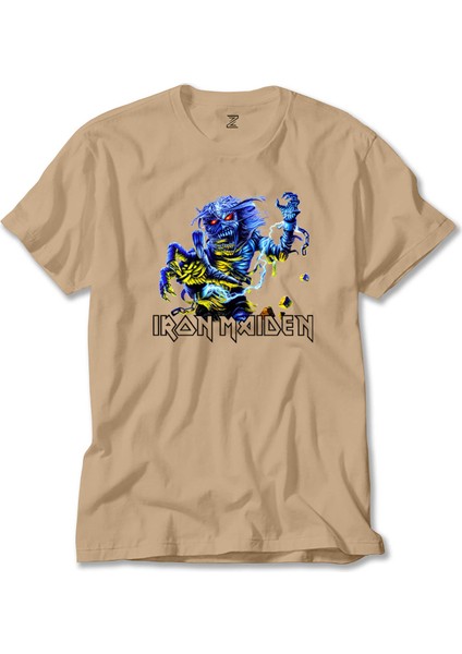 Iron Maiden Sleeve Krem Tişört