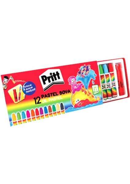 Pastel Boya 12'li Set Çocuklar İçin Yaratıcılığı Destekleyen Karışık Renkler