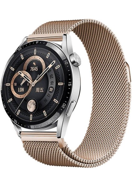 Huawei Gt2 46 mm İçin Uyumlu Kayış Kordonu Band-12 22MM Metal Hasır Kordon