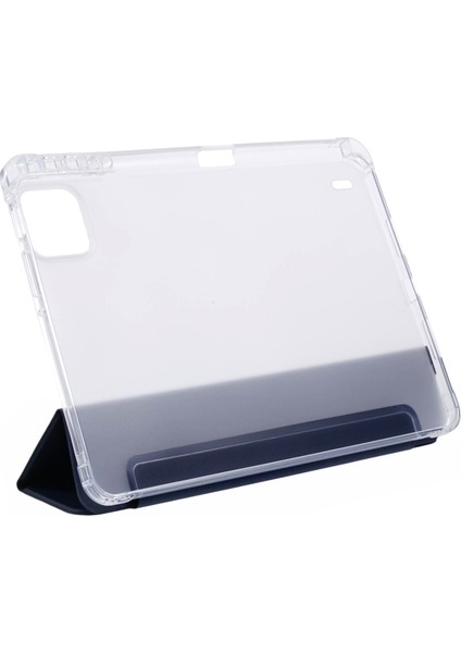 Xiaomi Pad 7 Pro / Pad 7 Için Kalem Yuvalı Kılıf Üç Katlı Pu Deri + Tpu Tablet Kapağı Otomatik Uyandırma / Uyku-Koyu Mavi (Yurt Dışından)