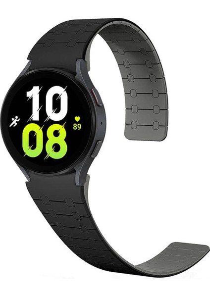Samsung Galaxy Watch 5 44 mm İçin Uyumlu Kayış Kordonu KRD-111 20MM Çizgili Desenli Silikon Kordon