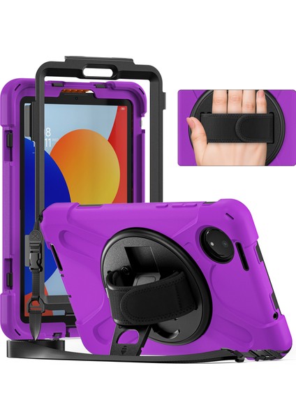 Xiaomi Redmi Pad Se 4g 8.7 Inç Tpu Pc Silikon Tablet Kılıfı Omuz Askısı-Mor Için (Yurt Dışından)