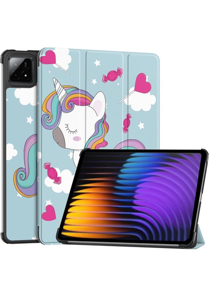 Xiaomi Pad 7 Pro/pad 7 Kılıf Desenli Baskı Deri Tablet Kılıfı-At (Yurt Dışından)