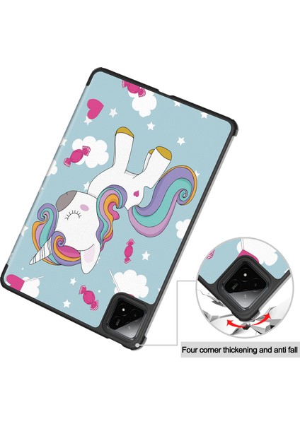 Xiaomi Pad 7 Pro/pad 7 Kılıf Desenli Baskı Deri Tablet Kılıfı-At (Yurt Dışından)