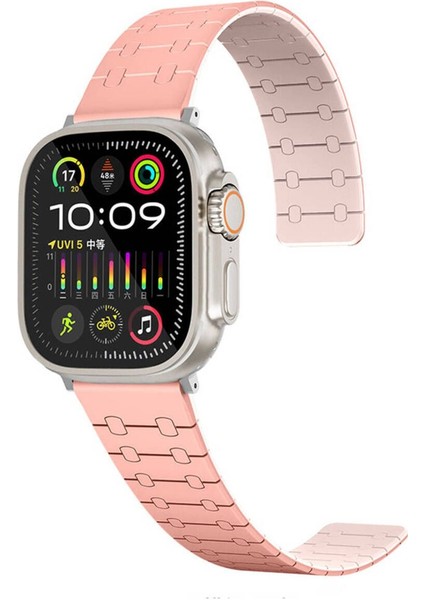 Watch 44 mm İçin Uyumlu Kayış Kordonu KRD-111 Çizgili Desenli Silikon Kordon