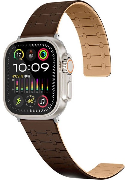 Watch 44 mm İçin Uyumlu Kayış Kordonu KRD-111 Çizgili Desenli Silikon Kordon