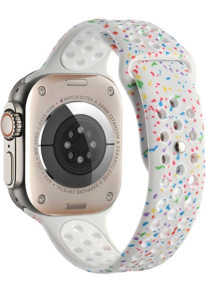 Watch 40 mm İçin Uyumlu Kordon Yeni Seri Kordonu 2023 Krd-02 Silikon Strap Kayış