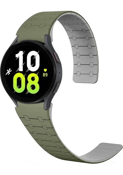 Samsung Galaxy Watch 5 44 mm İçin Uyumlu Kayış Kordonu KRD-111 20MM Çizgili Desenli Silikon Kordon