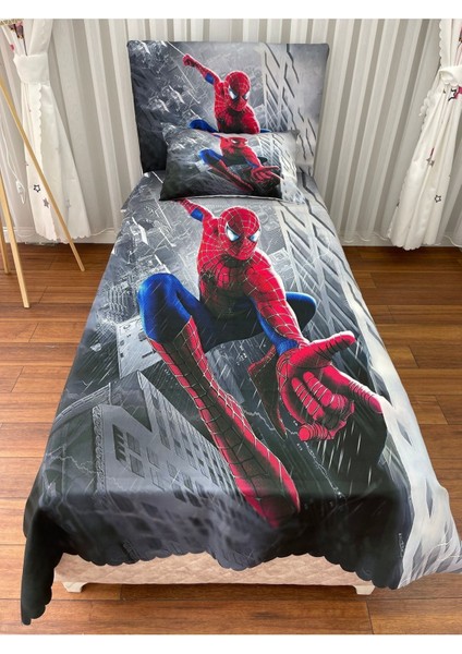 Örümcek Adam Yatak Örtüsü Hediye Yastık Kılıfı Spiderman Ince Dekoratif Petek Kumaş