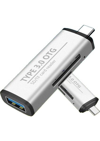 2'si 1 Arada Hafıza Kartı Okuyucu, USB 3.0 Taşınabilir Mikro Depolama Kart Okuyucu Pc Dizüstü