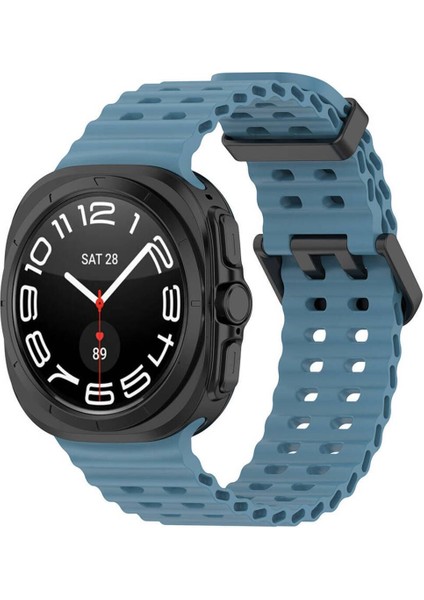 Samsung Galaxy Watch Ultra 47 mm İçin Uyumlu Kayış Kordonu KRD-118 Tırtıklı Tasarım Silikon Kordon