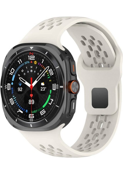 Samsung Galaxy Watch Ultra 47 mm İçin Uyumlu Kayış Kordonu KRD-119 Delikli Tasarım Silikon Kordon