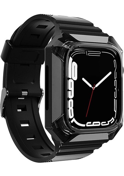 Watch 40MM İçin Uyumlu Krd-88 Delikli Kordon Ayarlama Sert Pc Kasa Koruyuculu Silikon Kordon