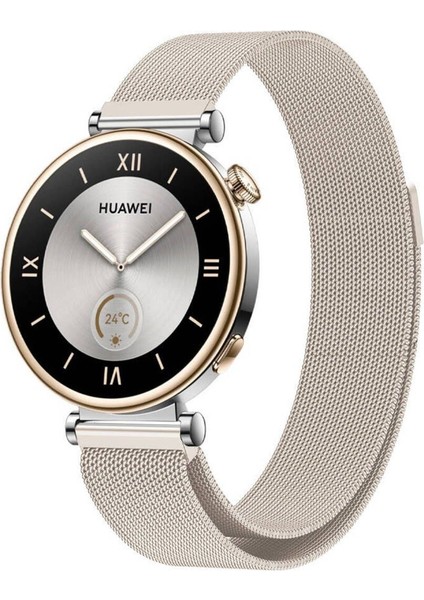 Huawei Gt4 41 mm İçin Uyumlu Kayış Kordonu Krd-01 18MM Metal Hasır Kordon