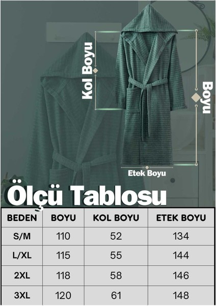 Doğa Yeşil Kapşonlu Bornoz fiyatları