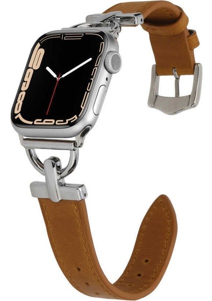 Watch 42MM Için Uyumlu Krd-53 Deri Kordon Takıp Çıkartılan Çıkartılabilen Kayış