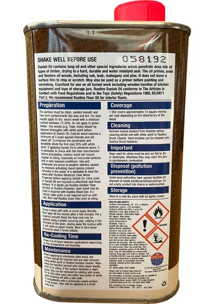 Danish Oil 500 ML Ahşap Yağı