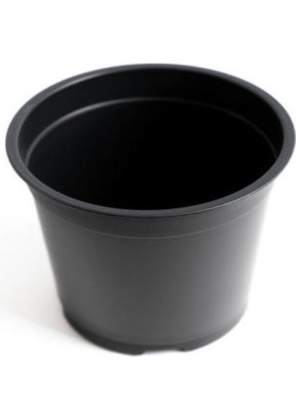 Katı Plastik Çiçek Saksısı 5 Adet (14'lük) Üretim Saksısı Siyah