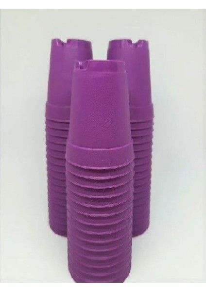 Katı Plastik Sukulent Saksısı 15 Adet Açık Mor (5.5 cm)