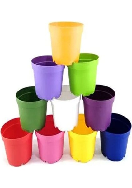 Katı Plastik Sukulent Saksısı 15 Adet Kırmızı (8.5 cm)