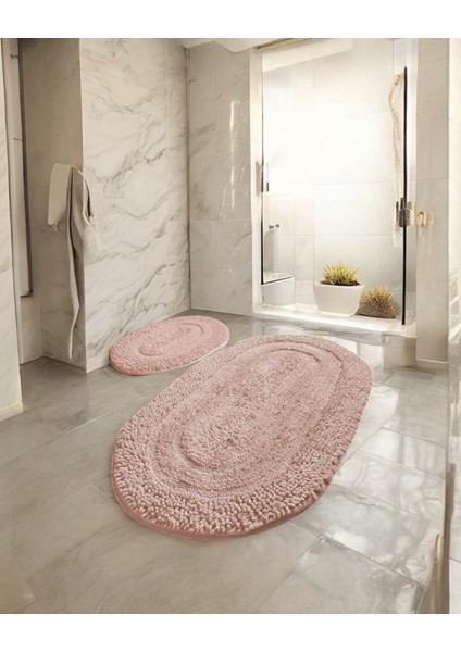 Tafting 2'li Banyo Paspasi Halisi Pelus Hall Klozet Takimi Ebatlar 50 x 60 cm - 60 x 100 cm
