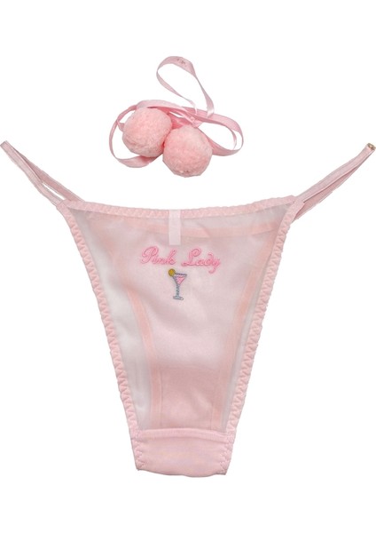 Ponpon Şifon Pink Lady Nakışlı Külot