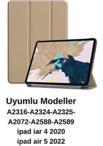 Apple iPad Air 5. Nesil 2022 ve 4.nesil 2020 10.9 Inç Için Uyumlu Kılıf Smart Uyku Modlu Kapak