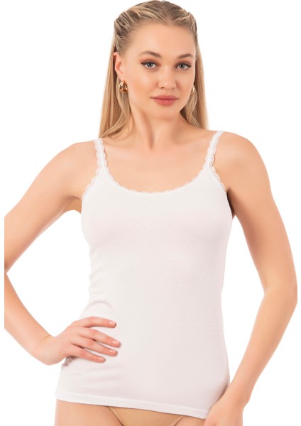 Özkan 24675 Kadın Modal Pamuklu İnce Askılı Dantelli Atlet