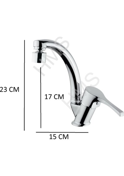 Aç Kapa Kuğu Lavabo Bataryası 360° Dönerli Prinç Başlıklı