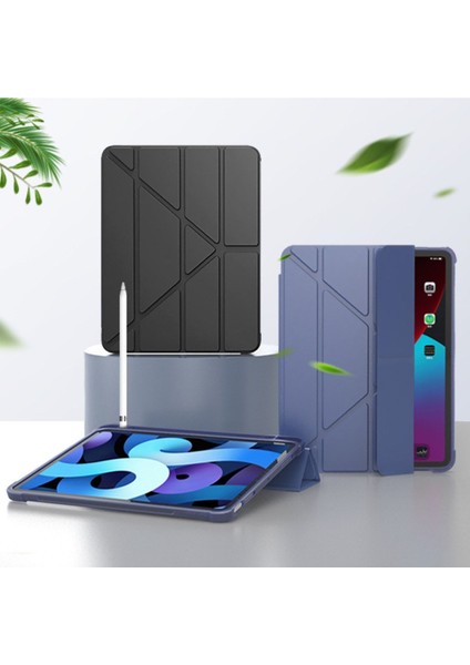 Samsung Galaxy Tab A8 10.5 SM-X200 2021 İçin Uyumlu Kılıf Tri Folding Kalem Bölmeli Standlı Kapak