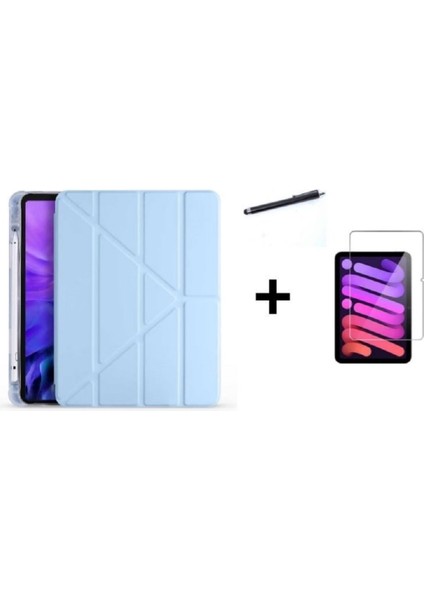 Xiaomi Mi Pad 5 256 GB Için Uyumlu Kalem Bölmeli Standlı Kılıf + Ekran Koruyucu Cam + Kalem