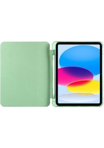 Apple iPad Pro 12.9 2021 / 2022 Için Uyumlu Kılıf Tri Folding Kalem Bölmeli Kalemlikli Standlı Kapak