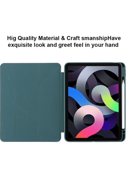 iPad Air 10.9 2020 2022 4 Ve 5. Nesil İçin Uyumlu Kılıf Tri Folding Kalem Bölmeli Standlı Kapak
