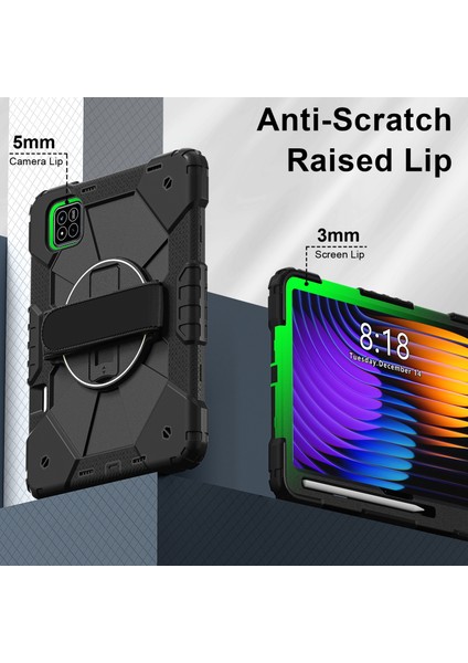 Xiaomi Pad 7 Pro / Pad 7 Kılıf Silikon+Pc Tablet Kılıfı, Kullanışlı Kayış-Siyah / Siyah (Yurt Dışından) fırsatları