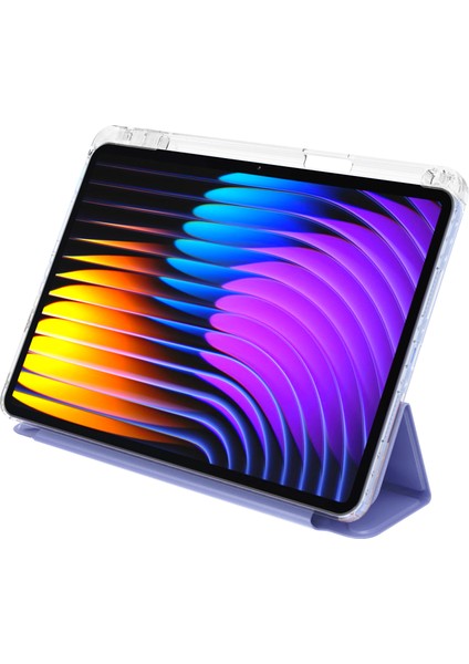Xiaomi Pad 7 Pro / Pad 7 Kılıf Pu Deri Origami Şeffaf Tablet Kapağı-Lavanta Moru Için (Yurt Dışından) fiyatları