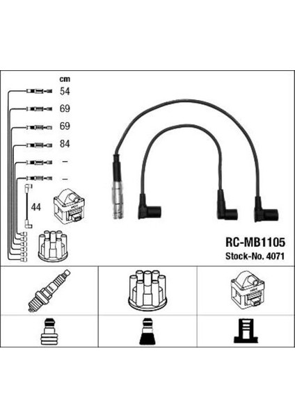 4071 Ateşleme Kablosu Seti M102 M111 190 W201 85-93 W123 80-85 C123 80-85 W124 85-93 C124 87-91 A1021501918
