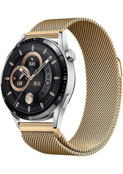 Huawei Gt2 46 mm İçin Uyumlu Kayış Kordonu Band-12 22MM Metal Hasır Kordon