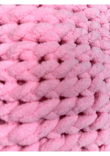 Pembe Renk El Örgüsü Bebek Battaniyesi