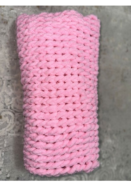 Pembe Renk El Örgüsü Bebek Battaniyesi