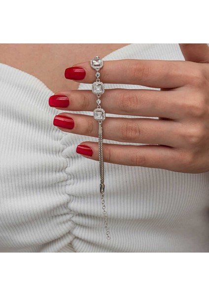 Gümüş Üçlü Kare Kadın Bileklik fiyatları