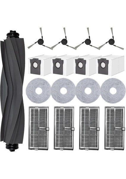 Dreame X40 Ultra / X40 Pro / S30 Pro Ultra Elektrikli Süpürge Ana Yan Fırça Hepa Filtreler Toz Torbaları Paspas Pedleri Parça Takımı (Yurt Dışından)