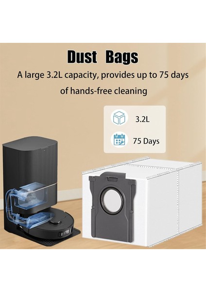 Dreame X40 Ultra / X40 Pro / S30 Pro Ultra Elektrikli Süpürge Ana Yan Fırça Hepa Filtreler Toz Torbaları Paspas Pedleri Parça Takımı (Yurt Dışından)
