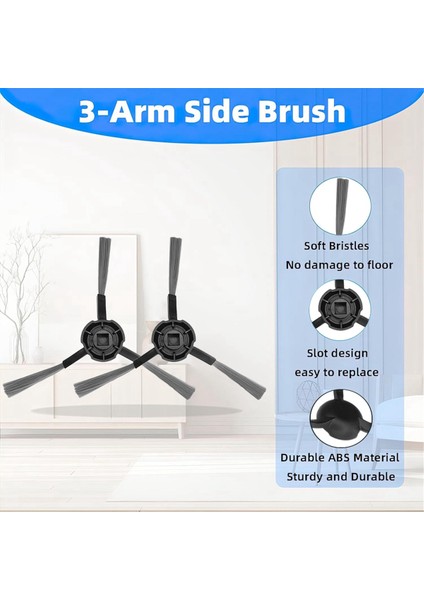 Dreame Bot L20 Ultra / X20 Pro Elektrikli Süpürge Aksesuarları Için 12 Adet Yedek Parça Yıkanabilir Yan Fırça (Yurt Dışından) fiyatları