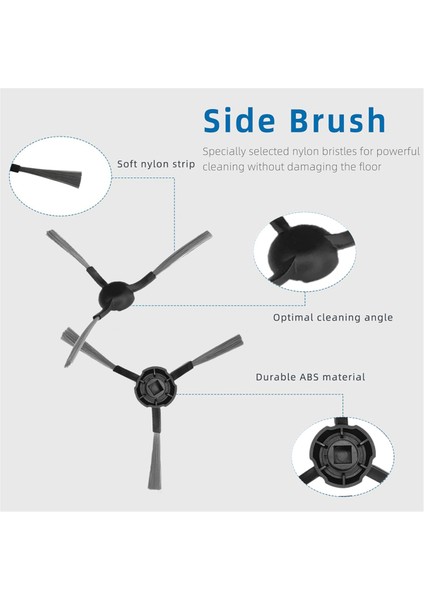 Dreame Bot L20 Ultra / X20 Pro Elektrikli Süpürge Aksesuarları Için 12 Adet Yedek Parça Yıkanabilir Yan Fırça (Yurt Dışından) modelleri