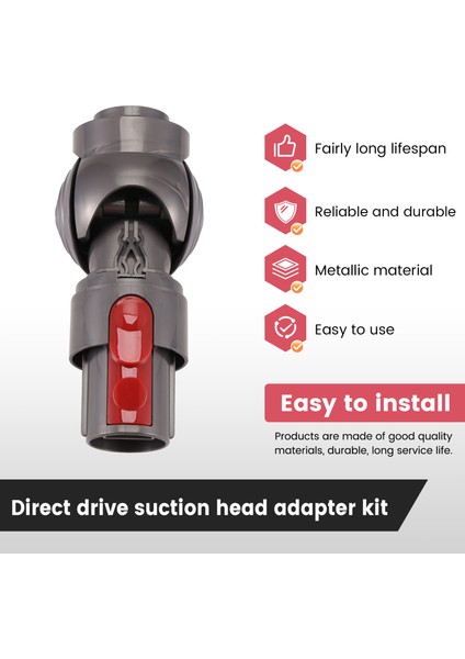 Dyson V7 V8 V10 V11 Elektrikli Süpürge Parçaları Için Doğrudan Tahrikli Emiş Başlığı Bağlantı Konnektörü Adaptör Seti, Bilyalı Tekerlekler Yan Kapak (Yurt Dışından)