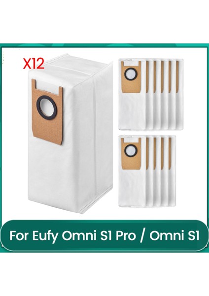 Eufy Omni S1 Pro / Omni S1 Robot Süpürge Aksesuarları Için 12 Paket Toz Torbası Yedek Toz Torbaları (Yurt Dışından)