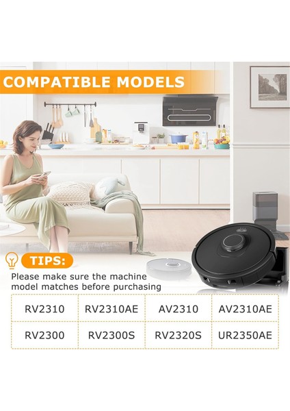 Shark Matrix Robot Süpürge RV2310, RV2310AE, AV2310, AV2310AE, RV2300 Süpürge Için 8 Paket Yan Fırça Yedekleri (Yurt Dışından) modelleri