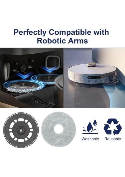 Dreame L10S Pro Ultra Heat, L20 Ultra, X40 Ultra Robot Süpürge Parçaları Için Yedek Paspas Plakaları Pedleri (Yurt Dışından)