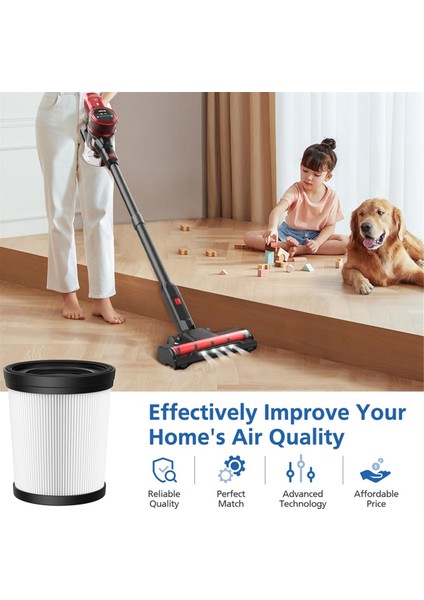 Fabuletta FSV001,FSV101,GIRNOOR G160 ve G165 Afoddon A300 Kablosuz Dikey Elektrikli Süpürgeler Için Uyumlu 6 Paket Hepa Filtre (Yurt Dışından)
